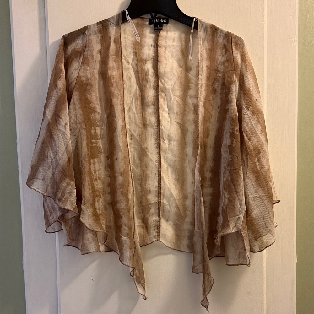 Timing Tan and Cream Striped Cardigan